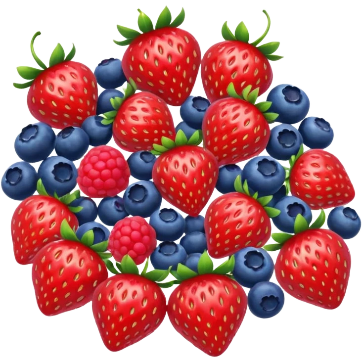 strawberries, blueberries, raspberries fun emoji