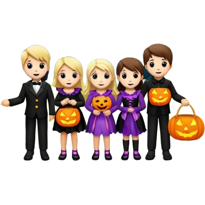 Kids trick or treating at a mansion emoji