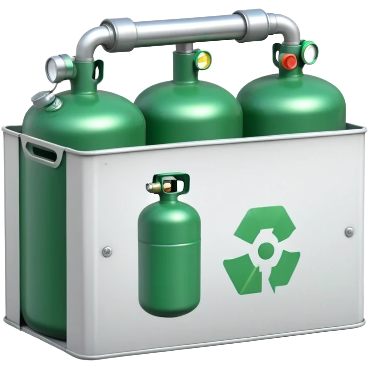 a box with green gas bottles emoji