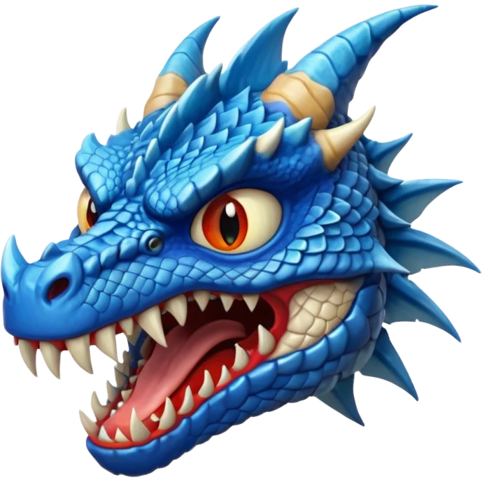 blue dragon face angry emoji