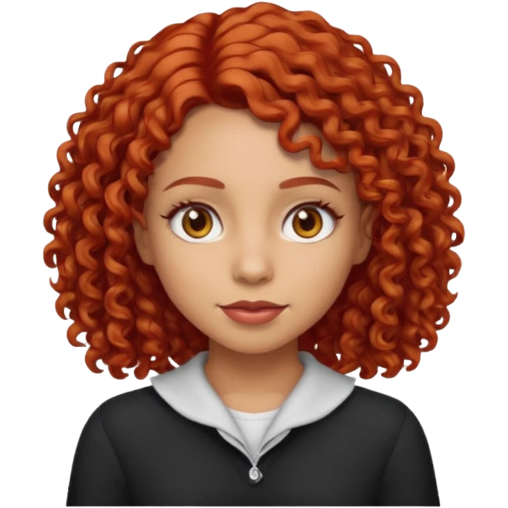 Light skin emoji girl with light brown eyes and shoulder length curly red hair  emoji
