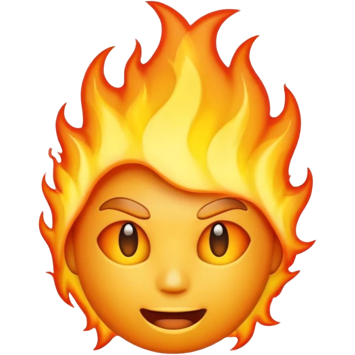 Make it look like a normal emoji just with burning head🙂🔥 cobine the two put the fire on topp of the head nothing more nothing less emoji