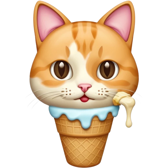 cat with ice cream emoji