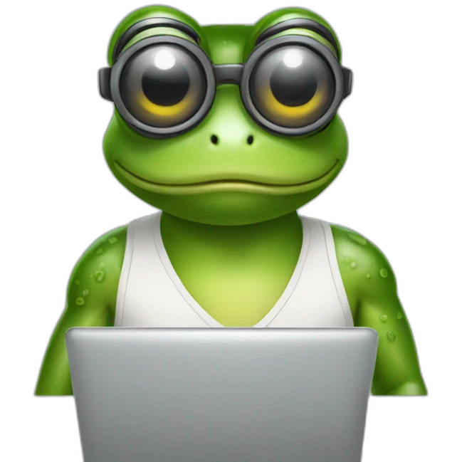 Frog computer developer emoji