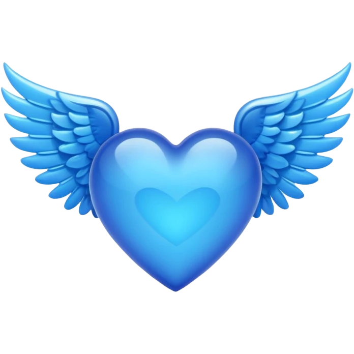 blue heart with wings emoji emoji
