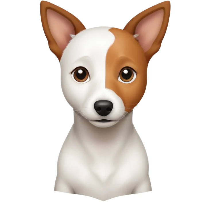 a fully white jack russell the size of a kelpie with light brown ears and a light brown patch on one eye emoji