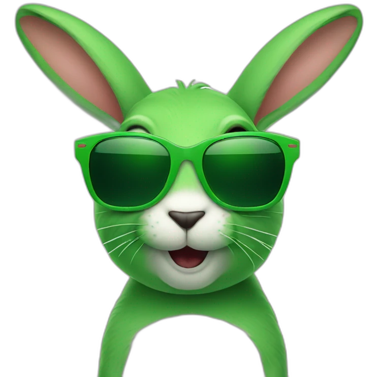 green rabbit winking sunglasses emoji