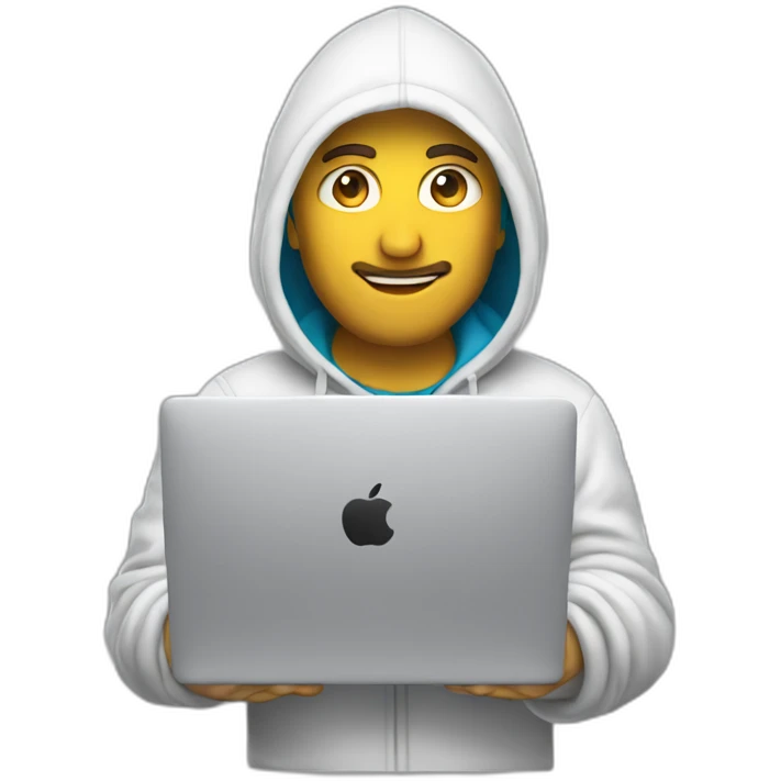 Italian Developer with hoodie and a macbook emoji