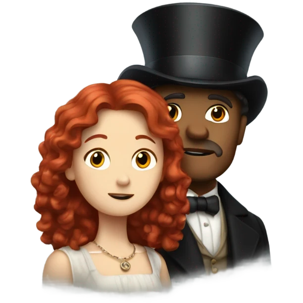 Red headed girl with Leonardo on the titanic emoji