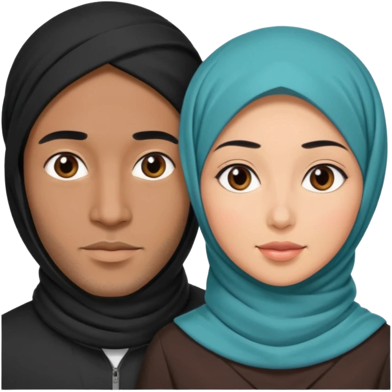 Mixed hijabi wife black husband black hair  emoji