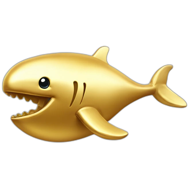 Stunning solid gold whale  emoji