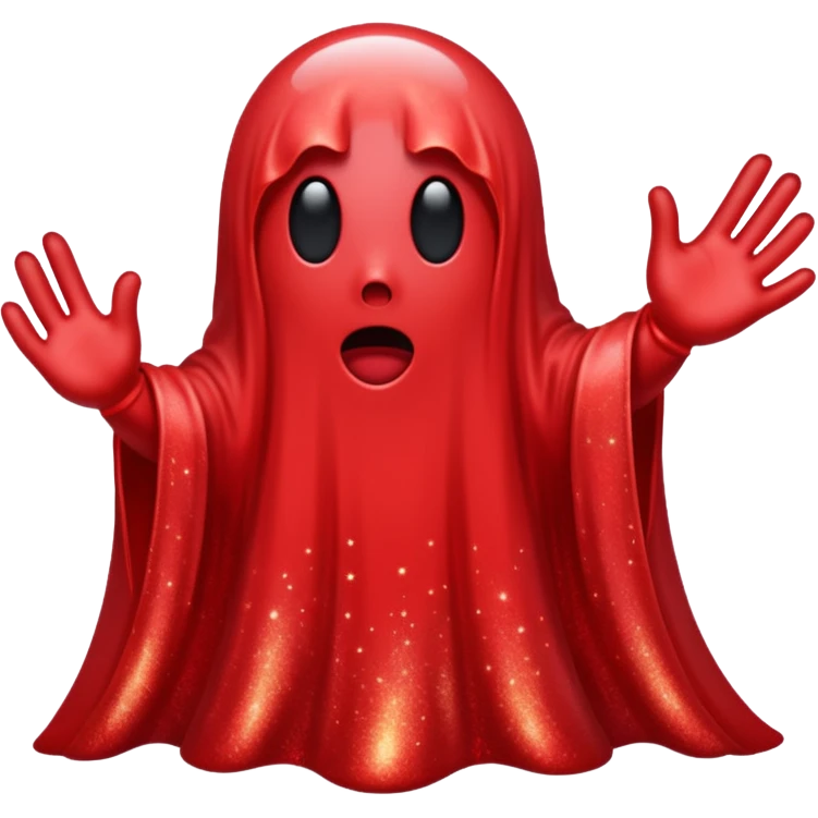red glitter ghost style hype emoji