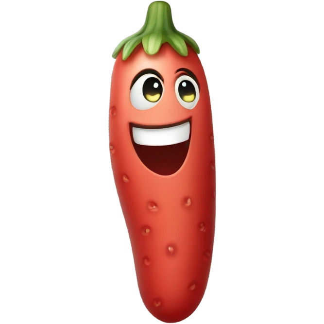 red cucumber whit smile emoji