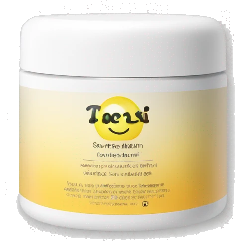 body moisturizer cream pot with label emoji