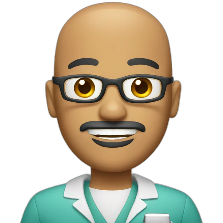 bald dentist with goatee emoji