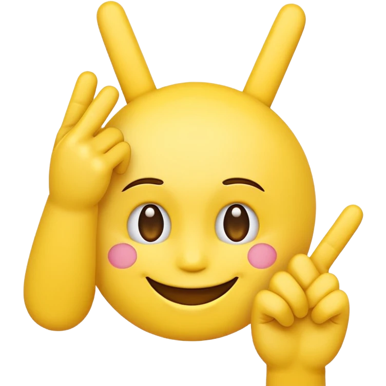 Yellow smile blush emoji holding up two middle fingers emoji