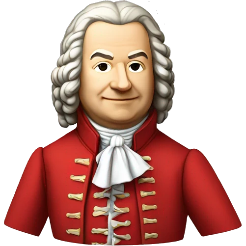johann sebastian bach standing with red jacket emoji