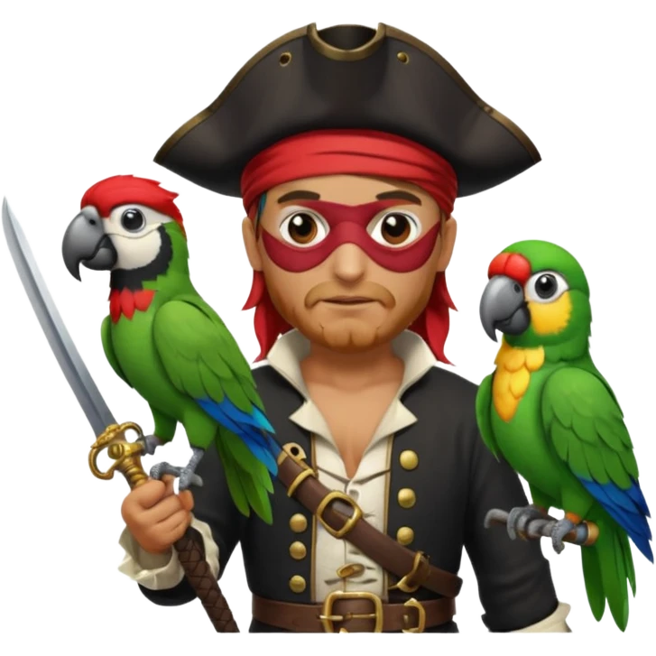 pirate and parrot emoji
