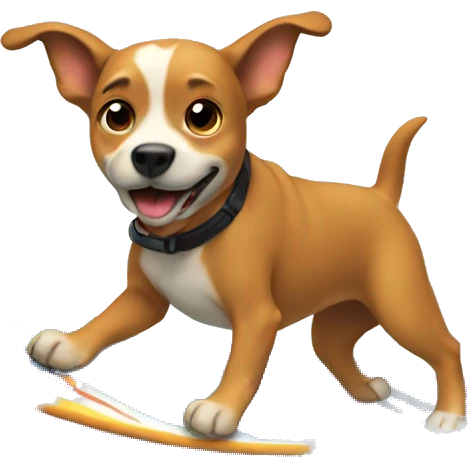Dog surfing emoji