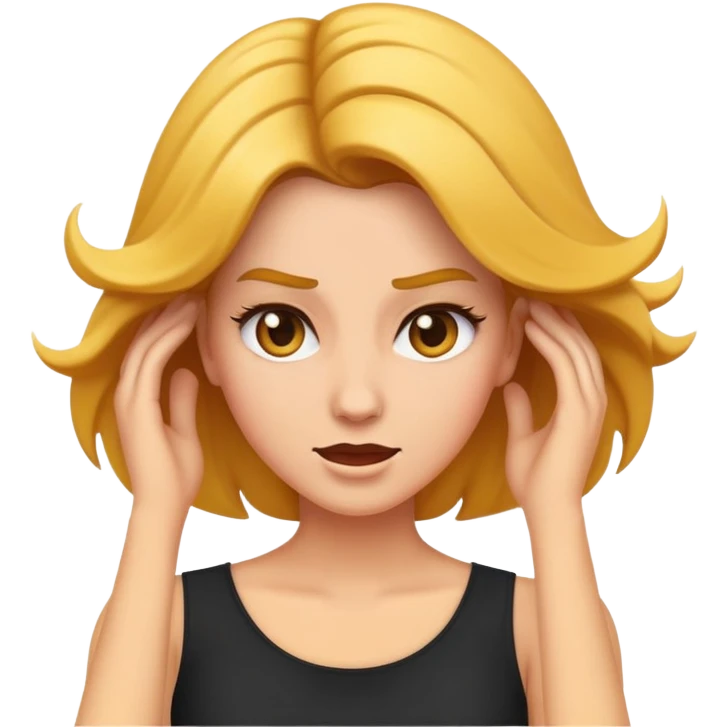 a flipping hair emoji to the back with a sassy look emoji