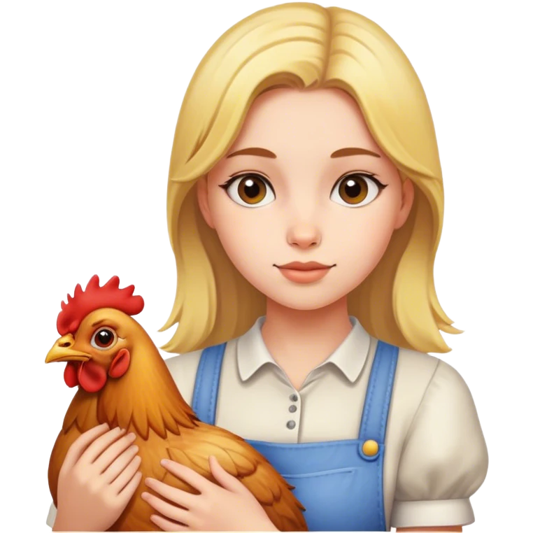 Chicken and girl emoji