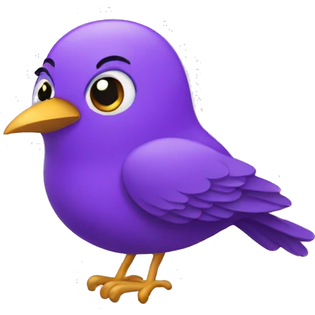 Purple bird very Happy emoji