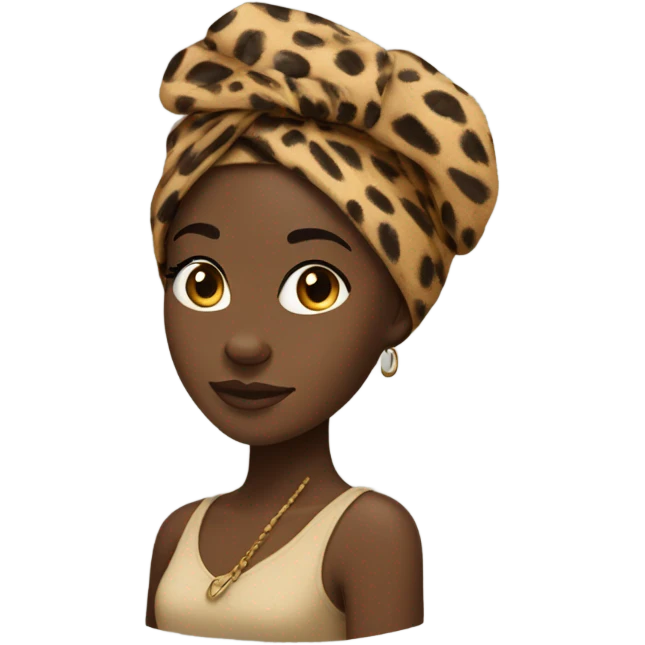 Black girl with cheetah headwrap  emoji