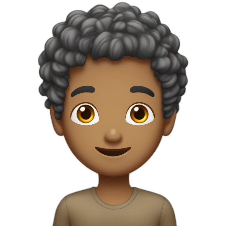 Garçon maghrébin avec cheveux bouclé supplie avec ses mains emoji