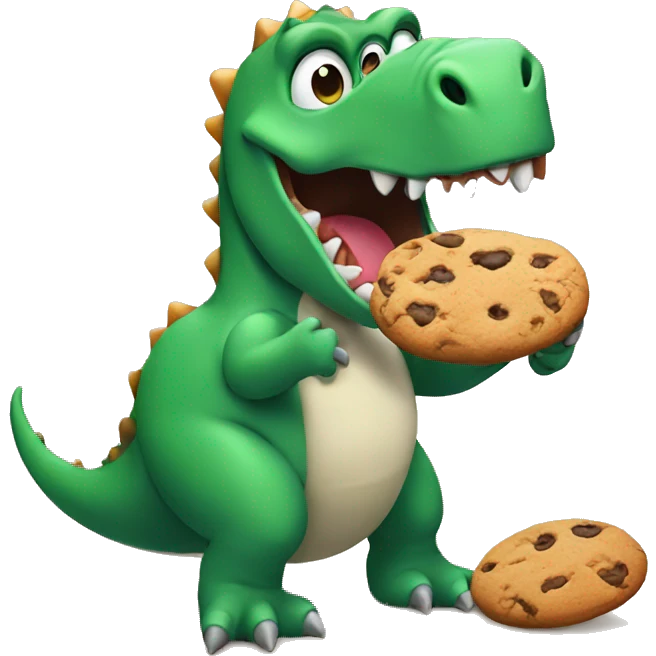 Dinosaur eating a cookie  emoji
