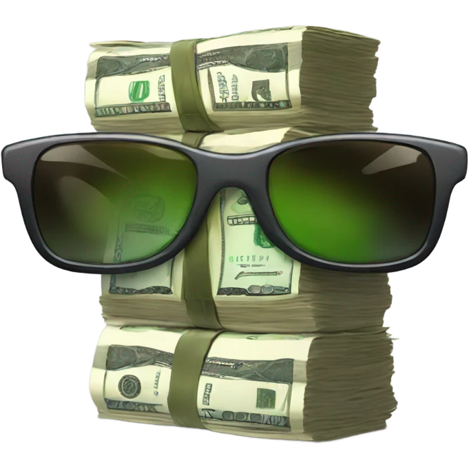 Stack of money wearing sunglasses  emoji