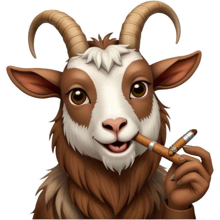 goat smoking a blunt emoji