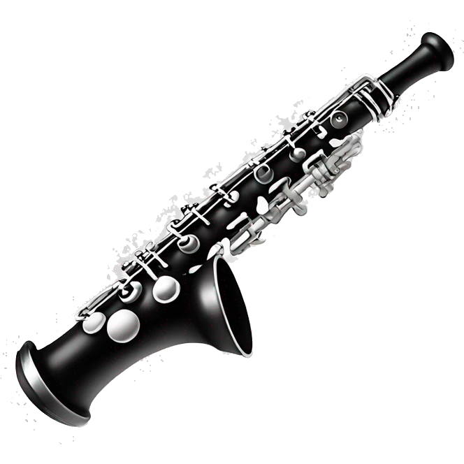 A clarinet with a palm tree engraved on the barrel  emoji