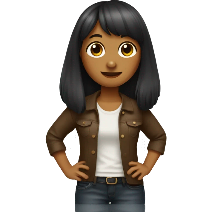 Daschund with brown bangs hair girl emoji