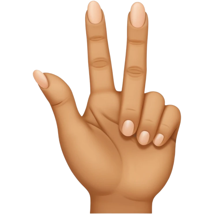 hand pointing index finger middle finger and baby finger emoji