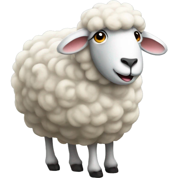 Sheep with balon emoji