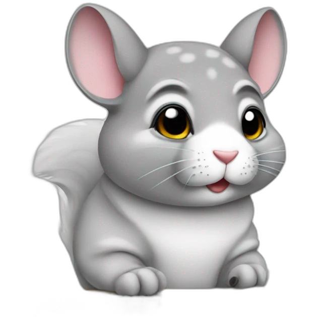 chinchilla working at computer emoji