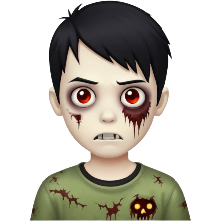 boy zombie with black hair emo emoji