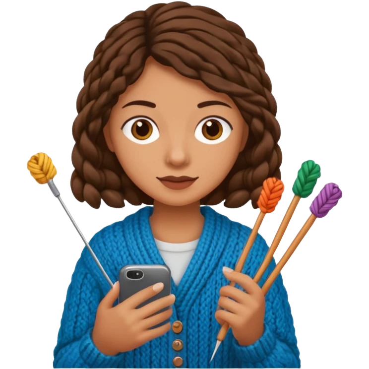 knitting phone emoji