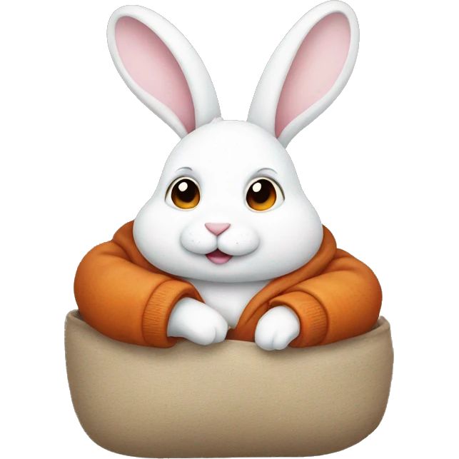 autumn cozy white rabbit emoji