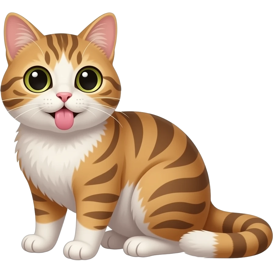 Cat licking its own butt emoji