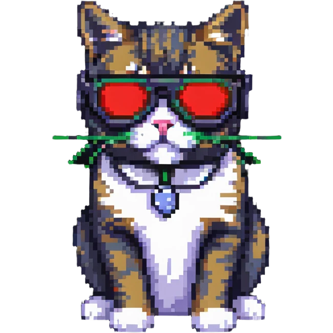 cool cat with laser glasses emoji