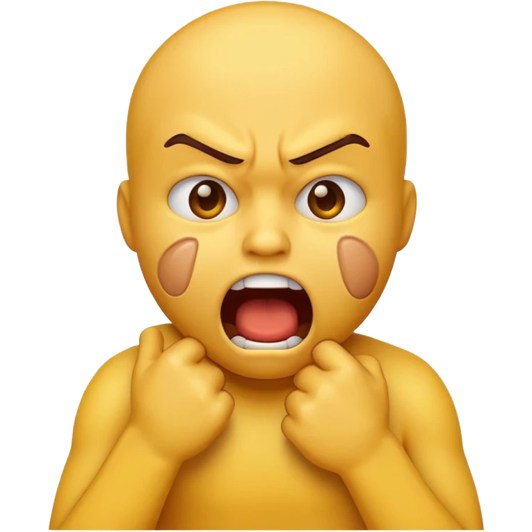 yellow emoji choking himself out in anger emoji