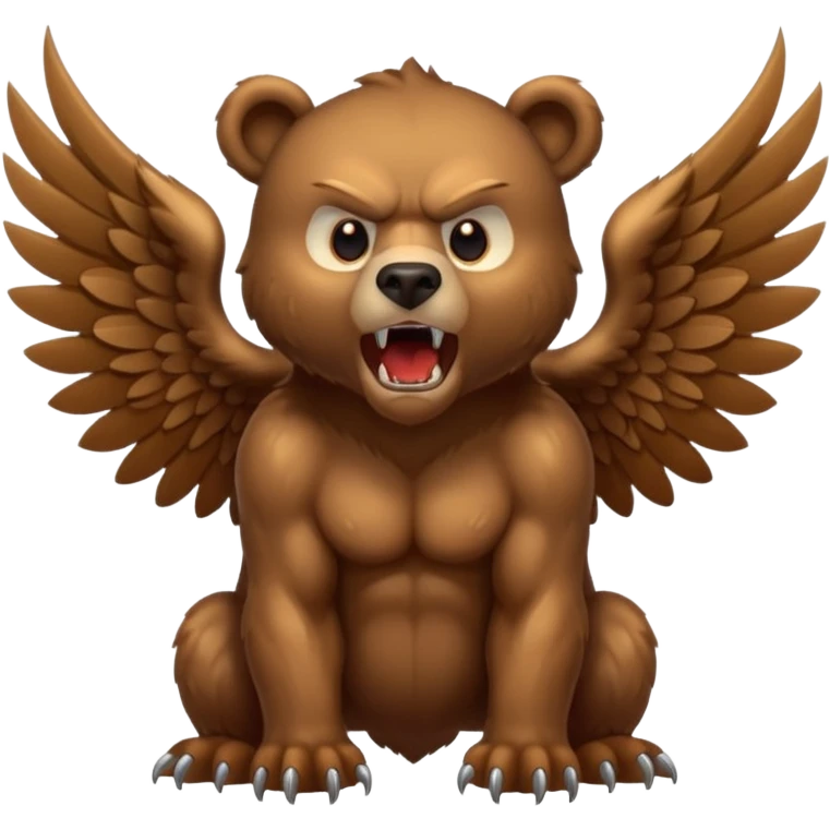aggressive bear with wings emoji
