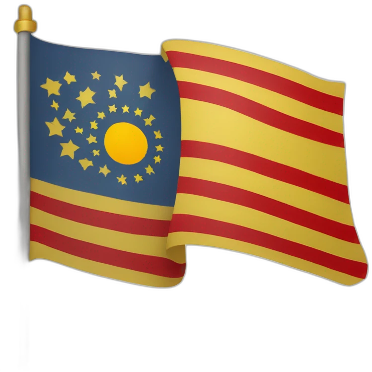 Flag with lines four yellow bars and four red bars emoji