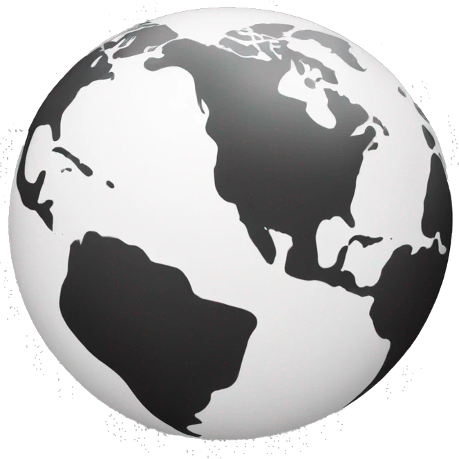 Black and white globe  emoji
