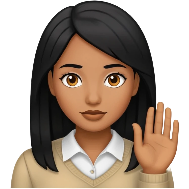 Mujer cabello negro emoji