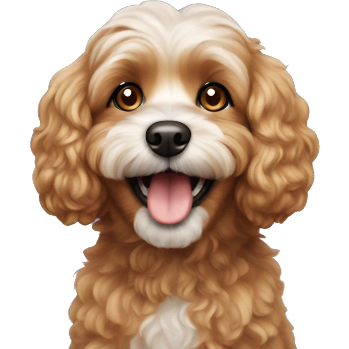 Cavapoo dog smiling  emoji
