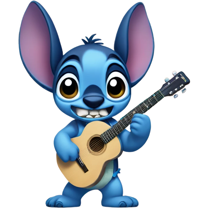 Stitch in Elvis clothing with guitar lilo and stitch emoji