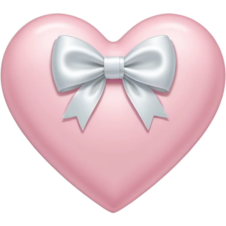 Light pink cute heart with a white bow emoji