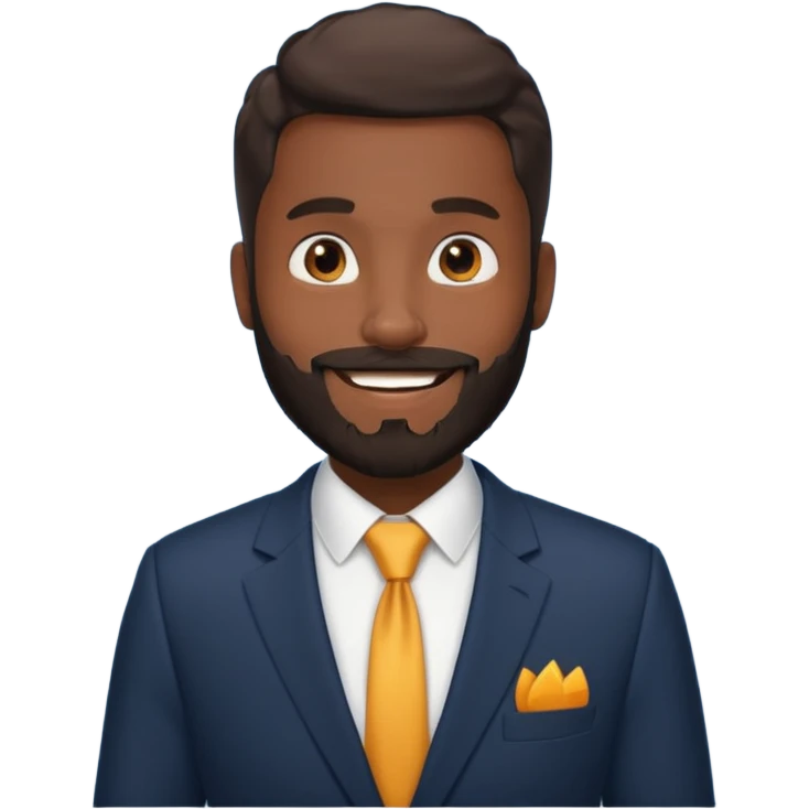 bearded black man in a suit emoji
